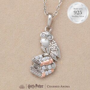 Official Harry Potter Hedwig Owl Necklace - 925 Sterling Silver Charmed Aroma